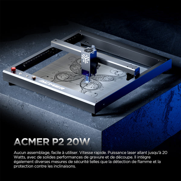 Machine Decoupe Graveur Laser ACMER P2 20W