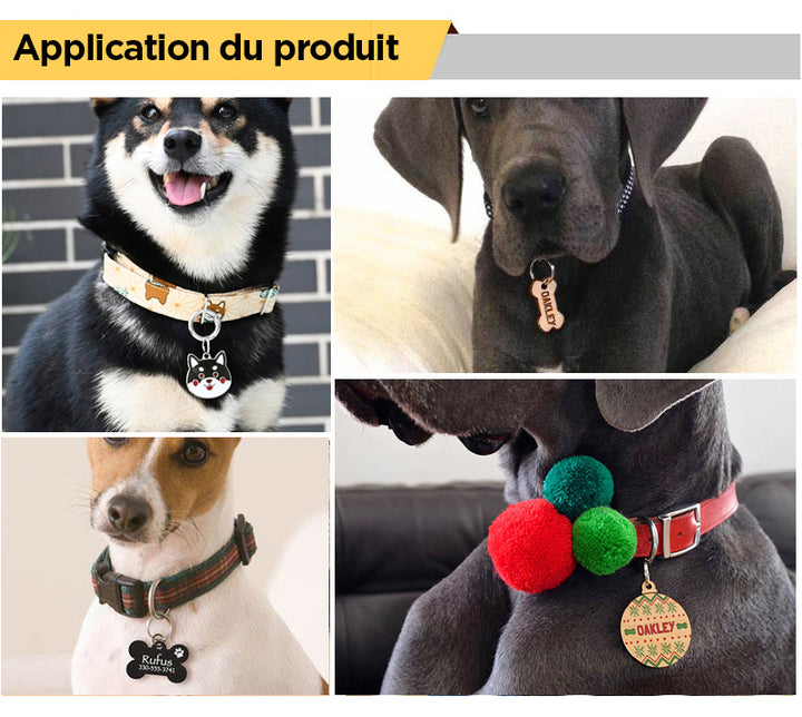 Étiquettes de chien gravées